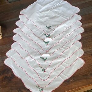 Vintage imperial elegance, embroidered Christmas napkins